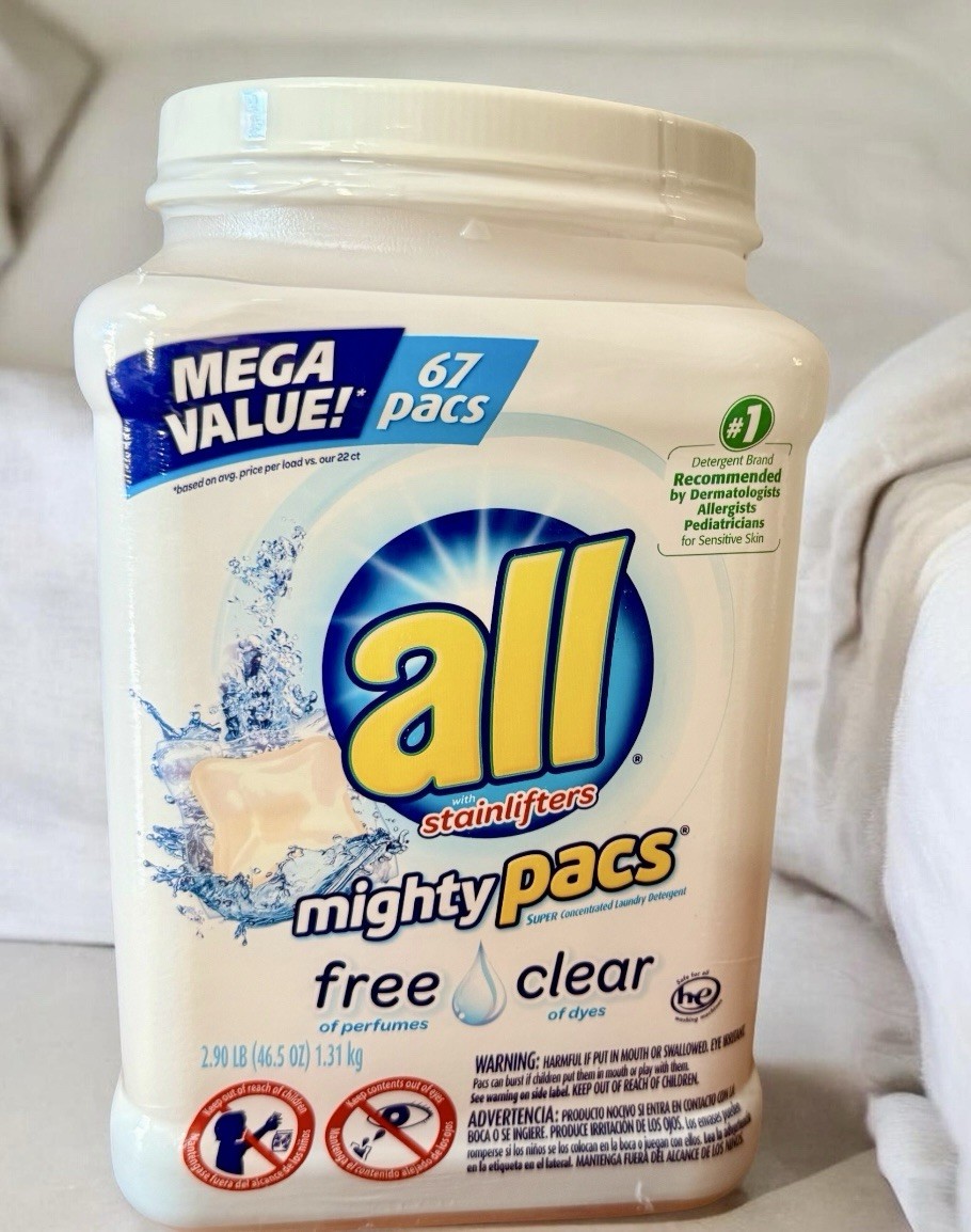 all free clear MIGHTY PACS Laundry Detergent THE ORIGINAL 67Ct.~NEW