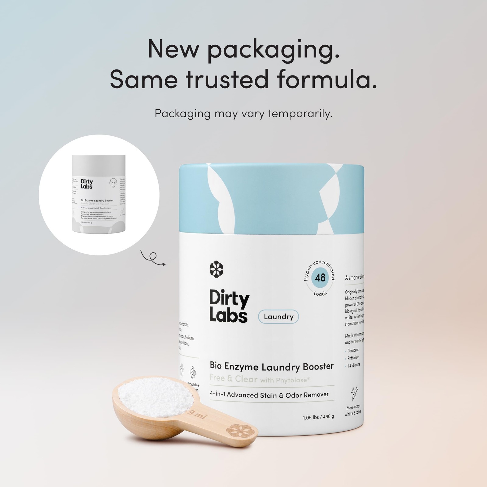 Dirty Labs Scent Free Bio Enzyme Laundry Booster 48 Loads (1 lb) Hyper