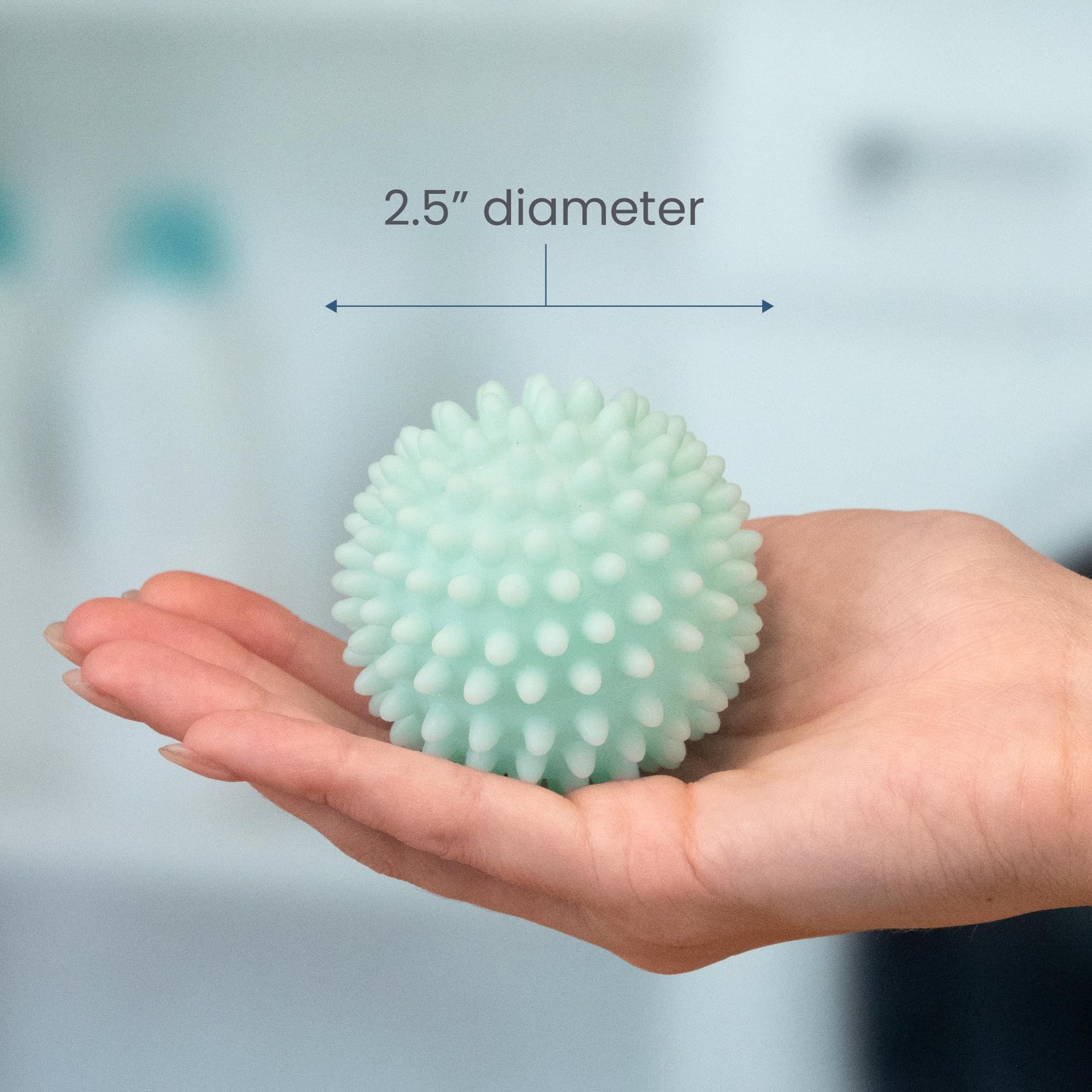 S&T INC. Reusable Plastic Dryer Balls, 6 Pack, 2.5″ Diameter, Mint Blue