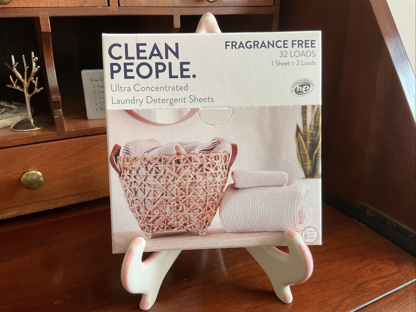 Clean People Fragrance Free Laundry Detergent Sheets Soap 32 Loads (16 Sheets)