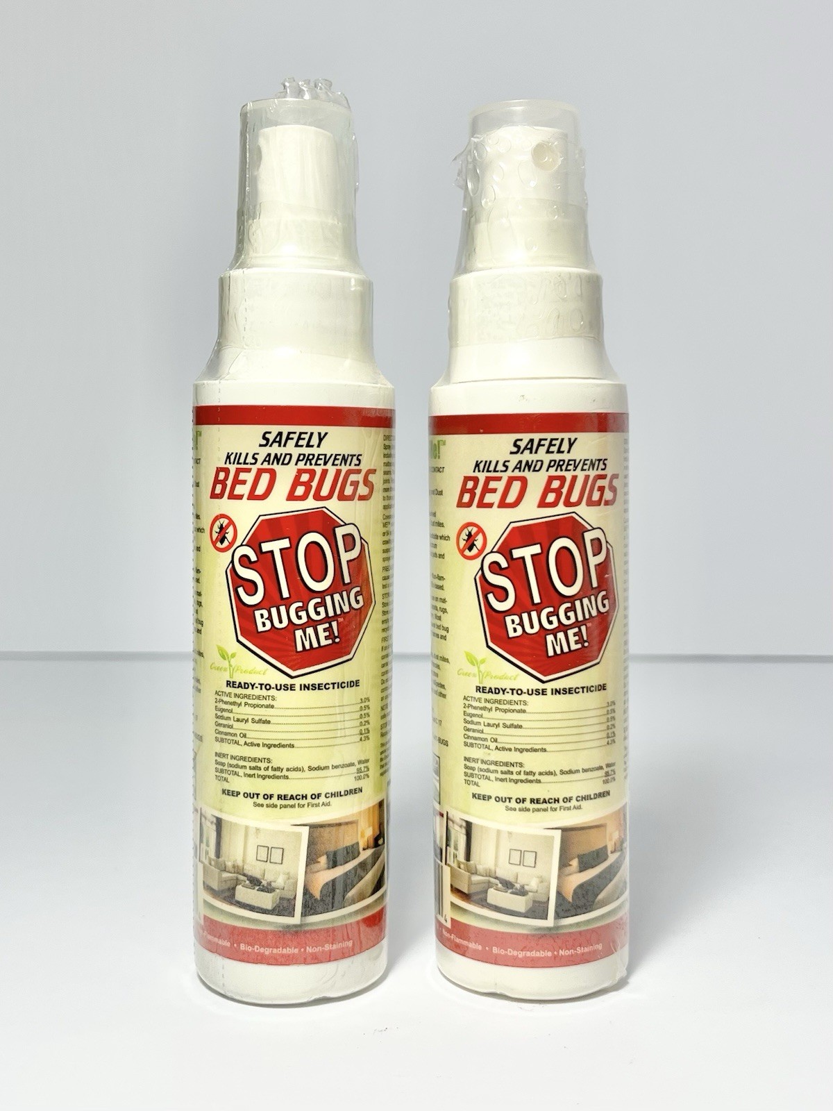Stop Bugging Me Pump Spray for Bed Bugs & Mites, Set of 2 New Sealed 3oz