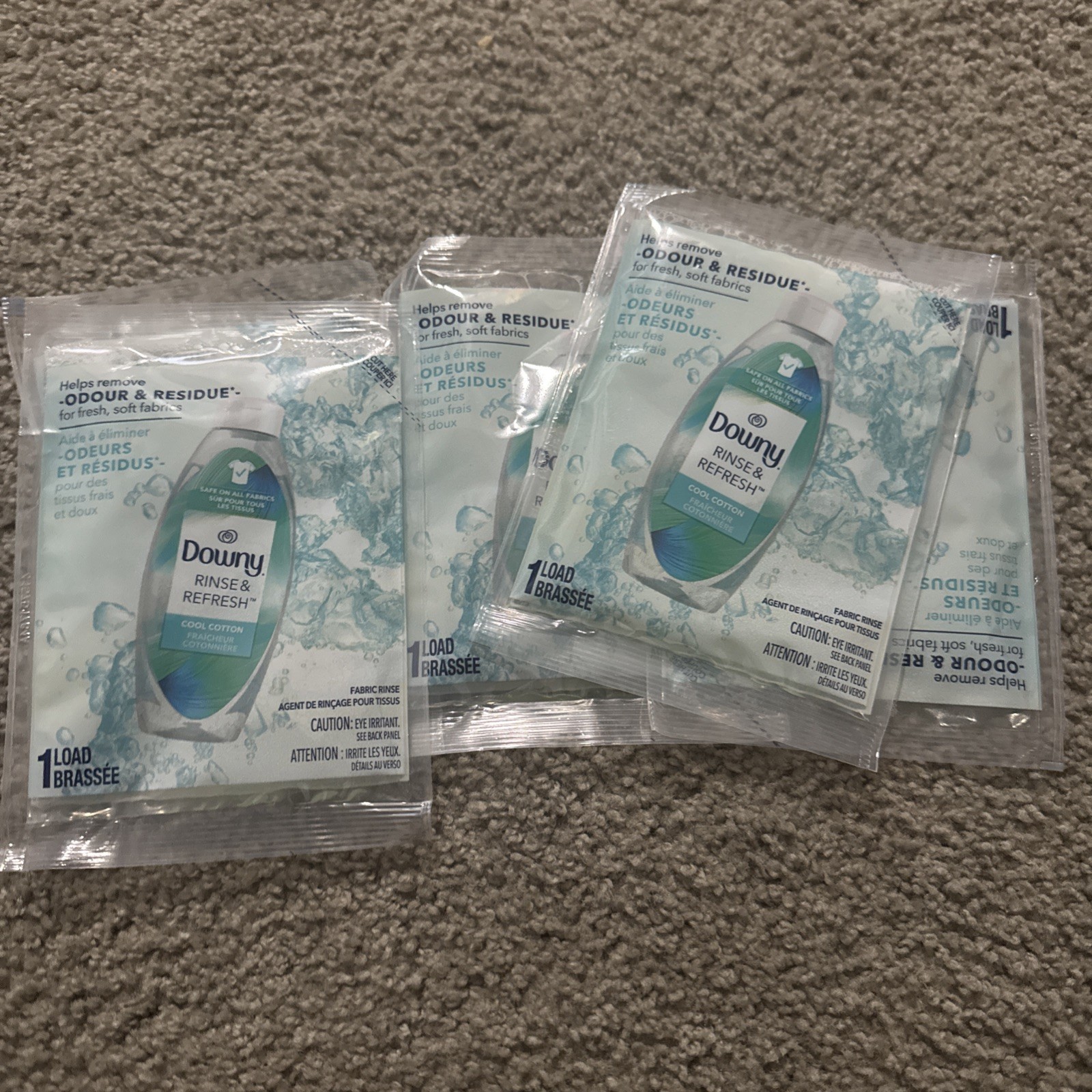 Lot of 20 Single Load Downy Rinse & Refresh Cool Cotton Travel Size