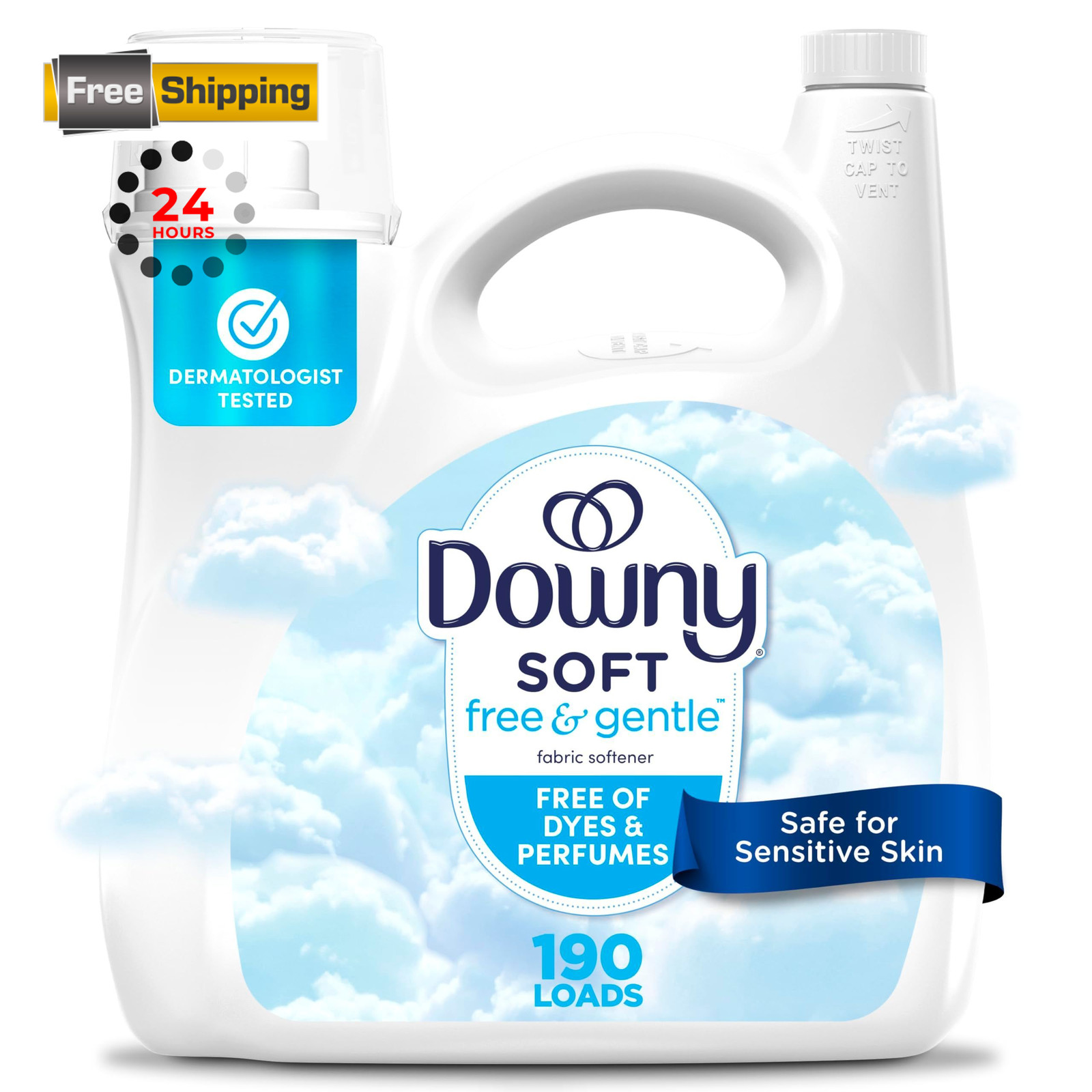 Downy Free & Gentle Liquid Fabric Softener, 140 Fl Oz (Pack of 1), No Color