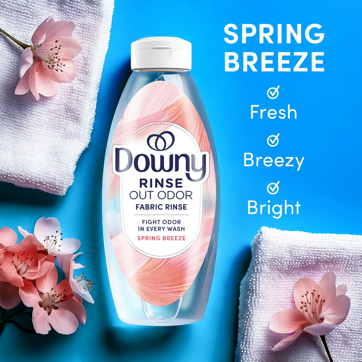 (2 Pack) Downy Rinse Out Odor Laundry Rinse Spring Breeze 48 oz Fabric Freshener