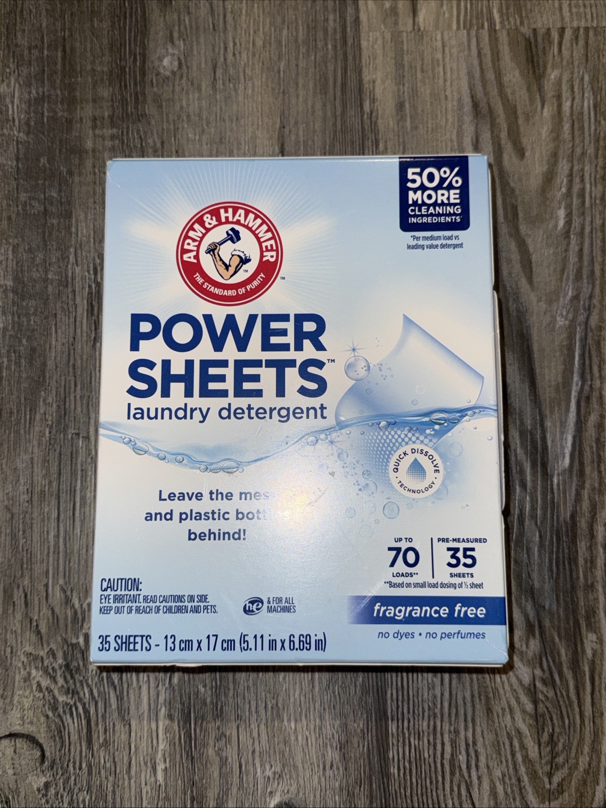 Pack ARM & HAMMER Power Sheets Laundry Detergent Unscented 35ct