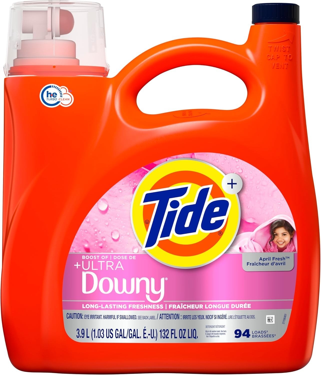 Tide with Touch of Downy Liquid Laundry Detergent 132 Fl Oz Powerful Cleaning