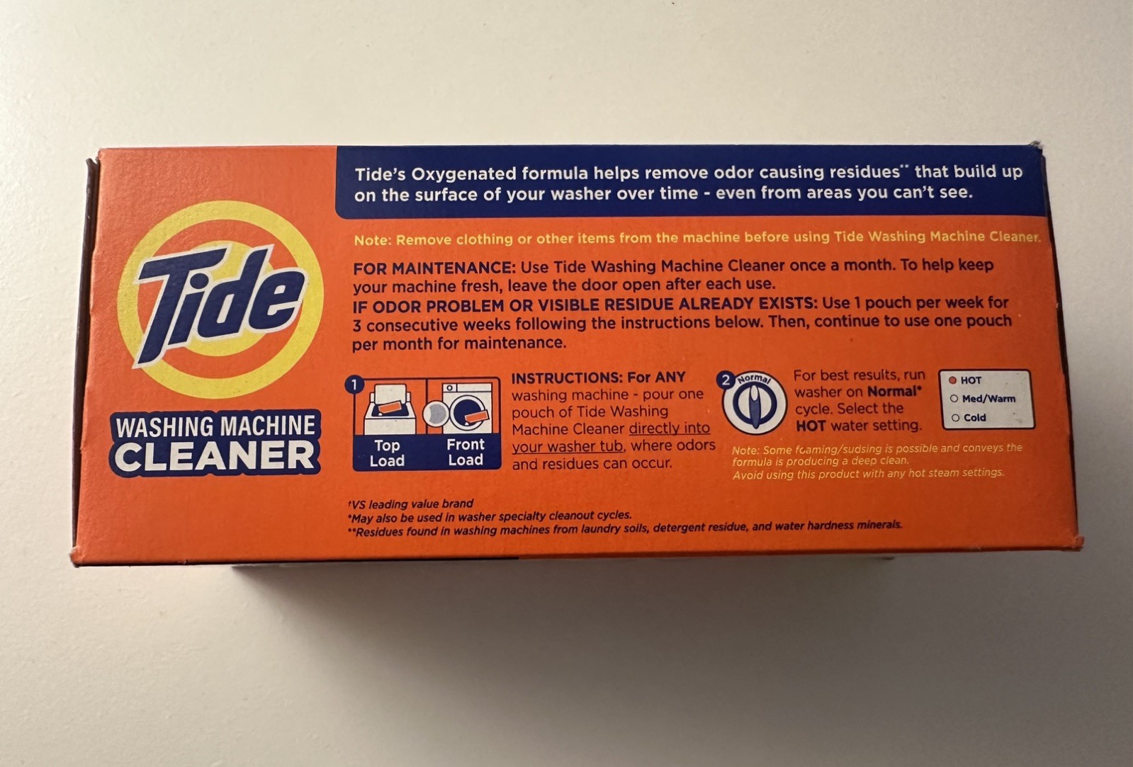 TIDE Washing Machine Cleaner OXI Enhanced Remove Odor Residue 4 Month Value Pack