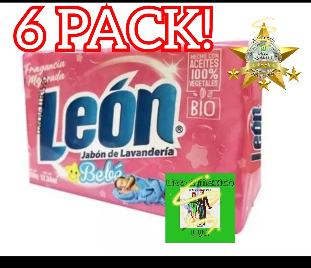 6 PACK LEON JABON EN BARRA BEBÉ ROPA LAUNDRY BAR DETERGENTE SOAP 350g Baby ⚡️