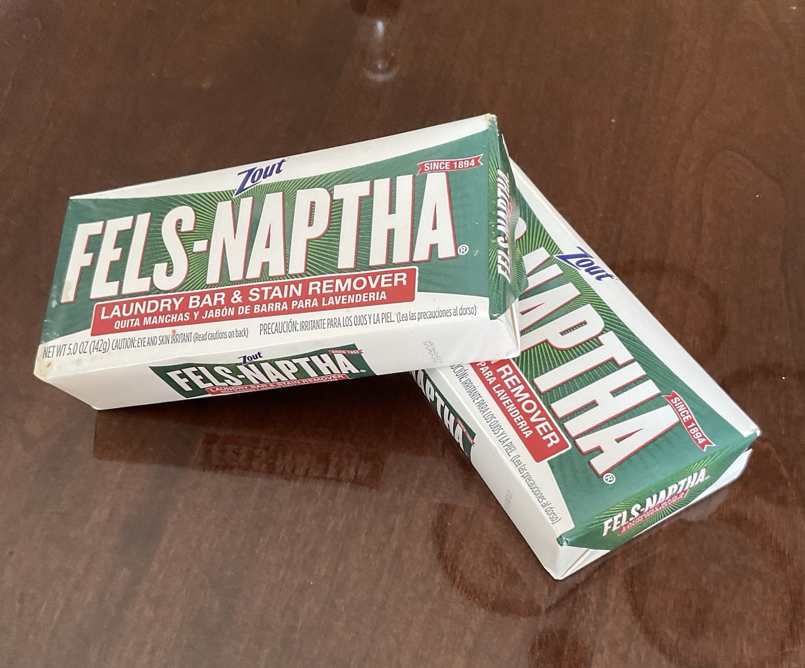 2 Fels Naptha Zout Laundry Soap Detergent Stain Remover Pre Treating 5 oz Bar