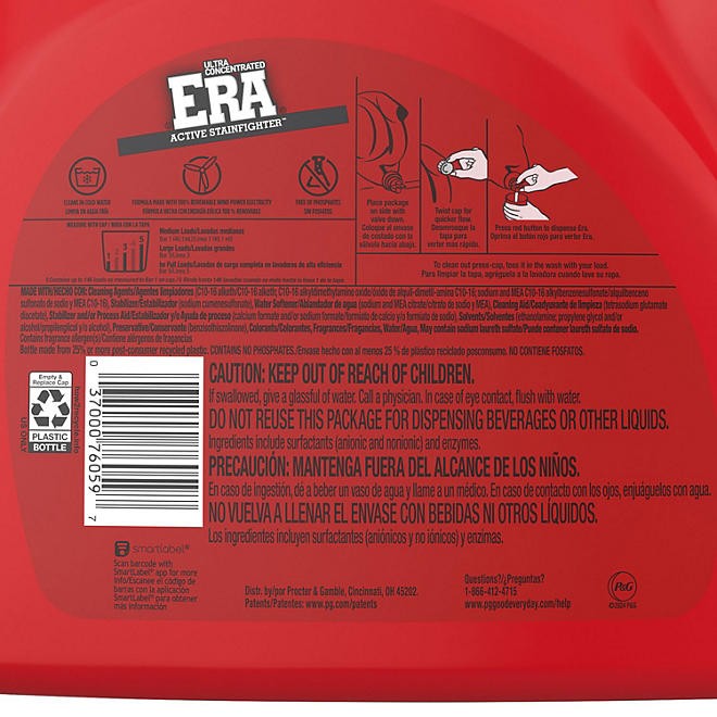 3 Pack -Era Active Stainfighter Liquid Laundry Detergent, 146 loads, 200 fl. oz.