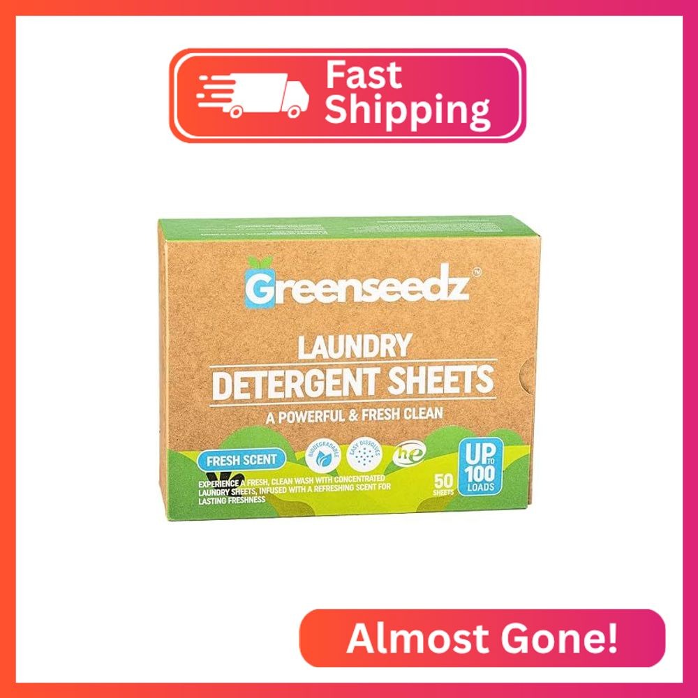 Laundry Detergent Sheets Fresh Scent, Eco Friendly, No Plastic Packaging, Up to