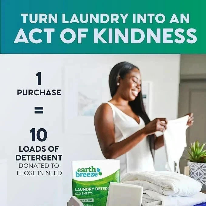 Earth Breeze Laundry Detergent Eco-Sheets 60-Loads Each, Fresh Scent (2-Pack)