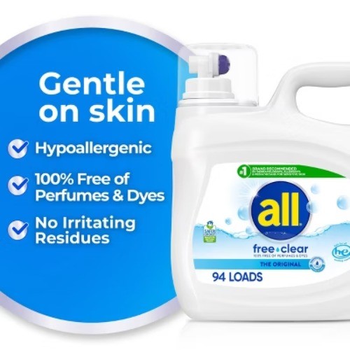 All Unscented Free Clear for Sensitive Skin HE Liquid Laundry Detergent
