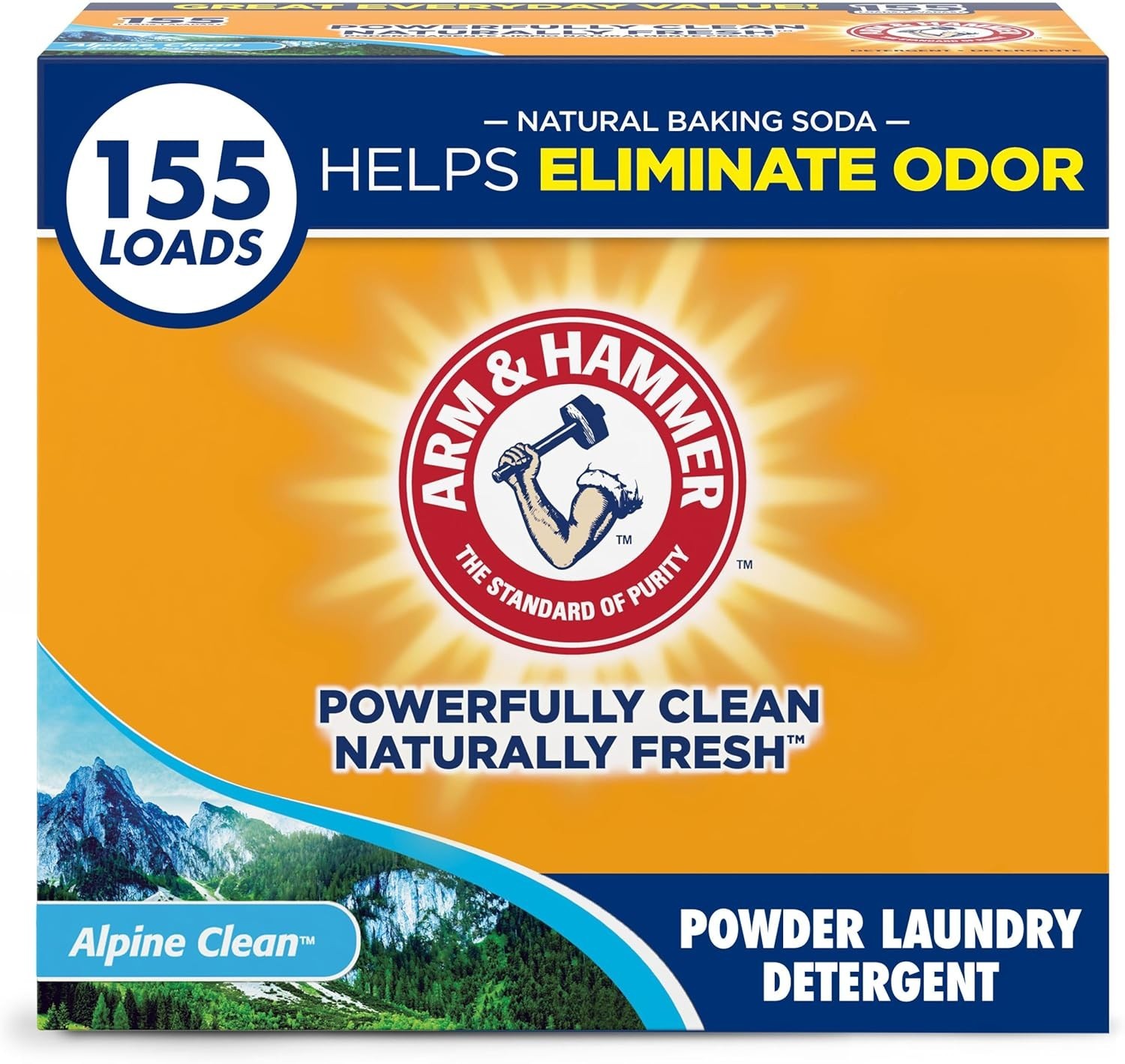 9.56 lb Alpine Clean Powder Detergent – 155 Loads of Freshness & Bright Fabrics