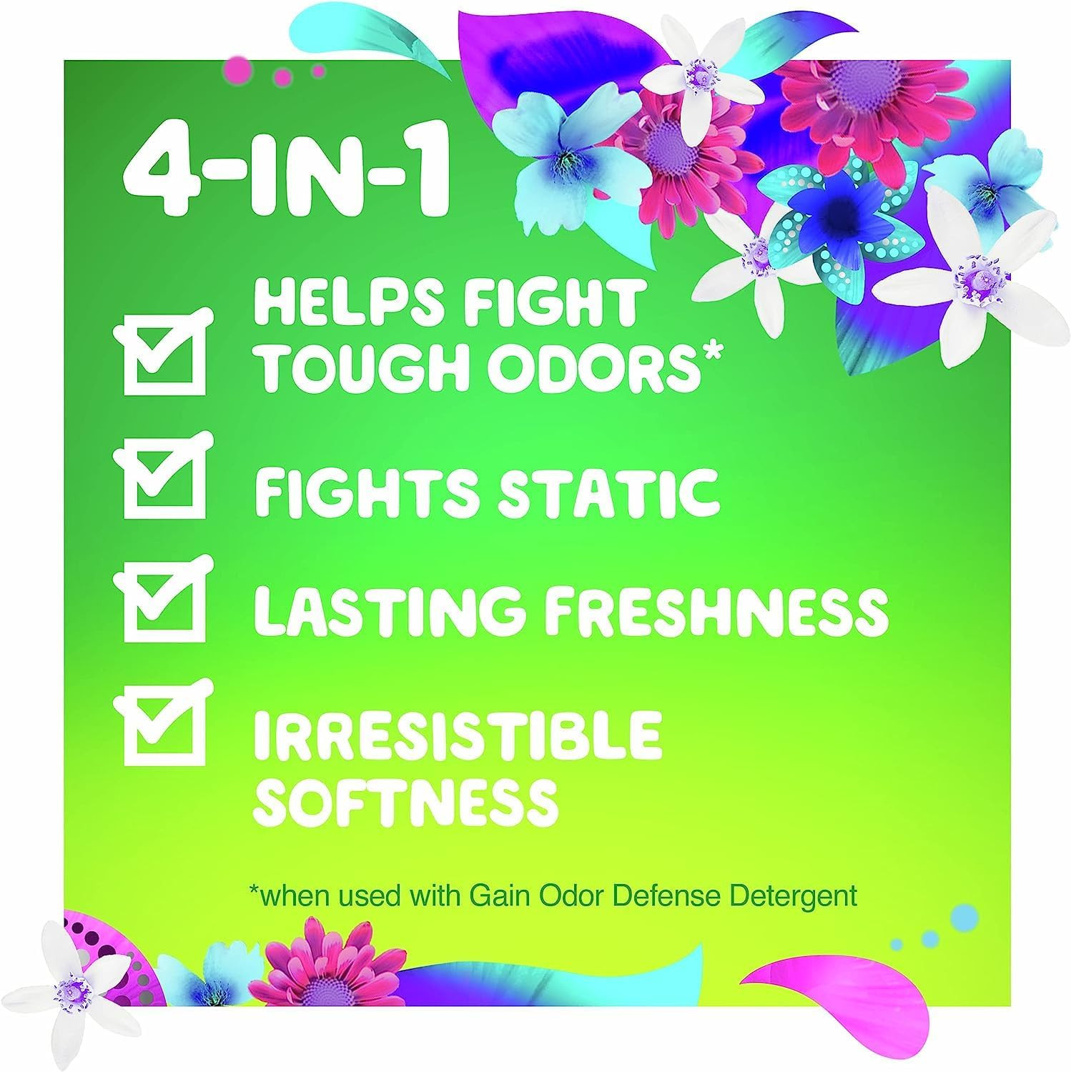 Gain Dryer Sheets plus Odor Defense, Super Fresh Blast Scent, 240 Count, Helps F