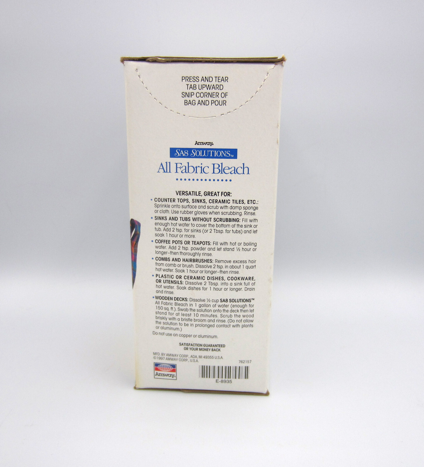 Amway SA8 Solutions All Fabric Bleach 3lbs 1997 NEW
