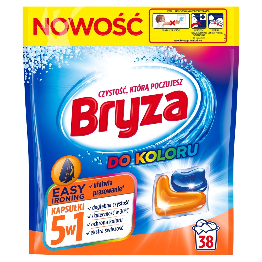 5908252001323 Bryza Easy Ironing 5w1 kapsułki do prania koloru 38szt (P1) Bryza
