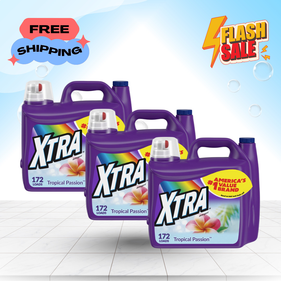[FASH SALE] Xtra Tropical Passion Liquid Laundry Detergent 206.4 fl oz 3 Pack