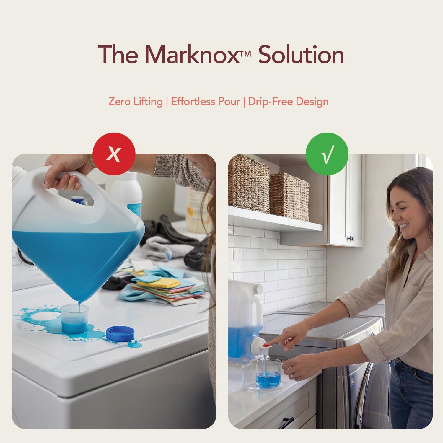 Laundry Detergent Holder Riser – Clear Acrylic Stand for Laundry Room with Ca…