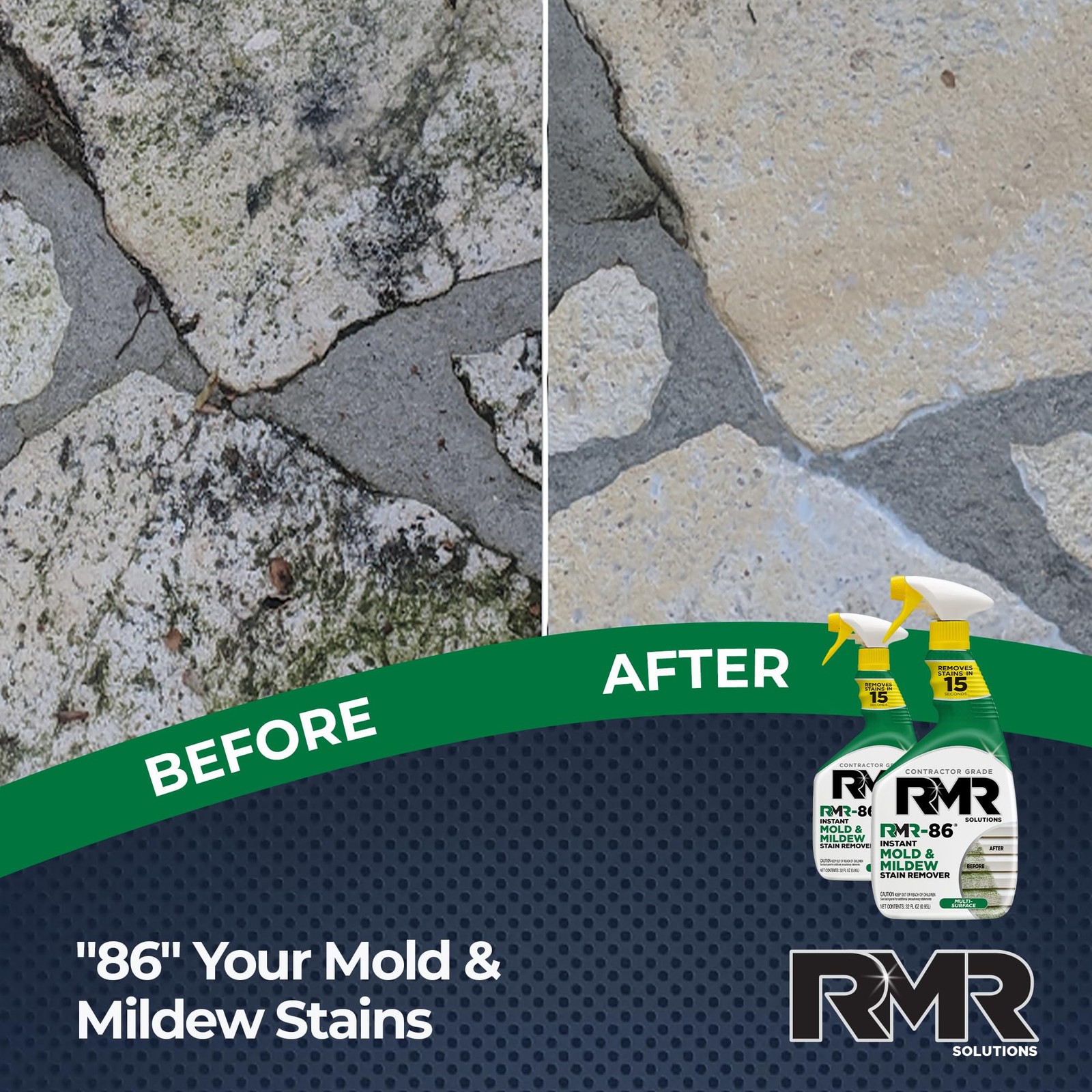 RMR-86 Instant Mold and Mildew Stain Remover Spray – 32 Fl Oz (Pack of 2)