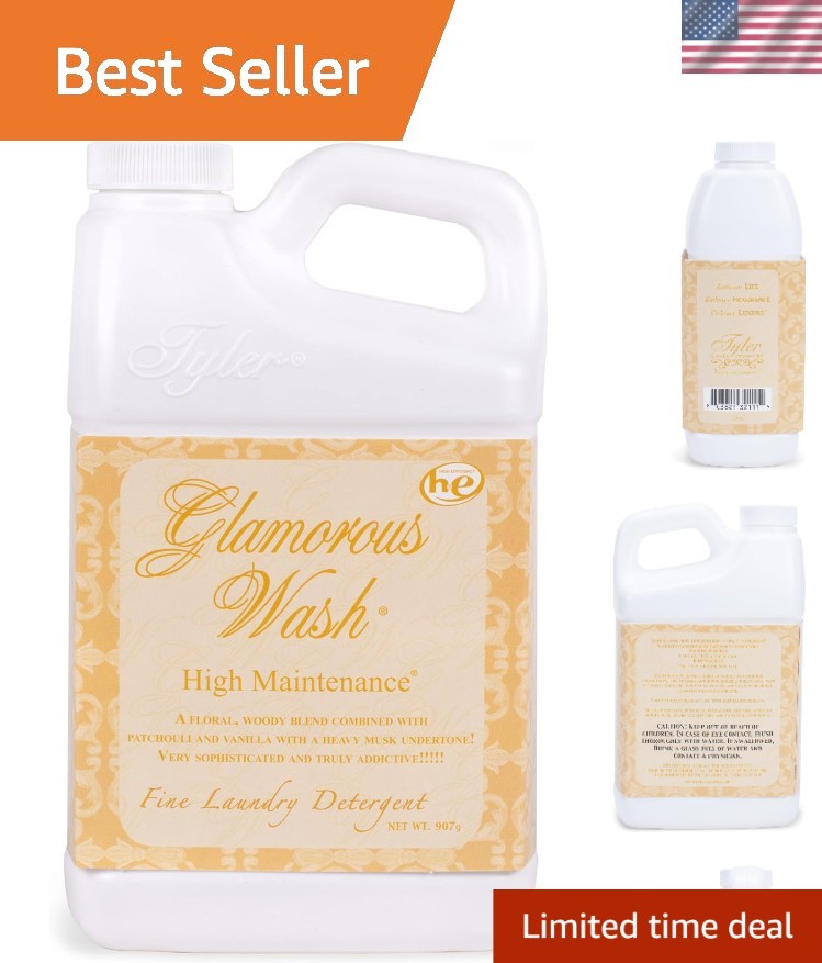 Tyler Glamour Wash Luxury Laundry Detergent – 32 Oz, Floral Scent for Delicates