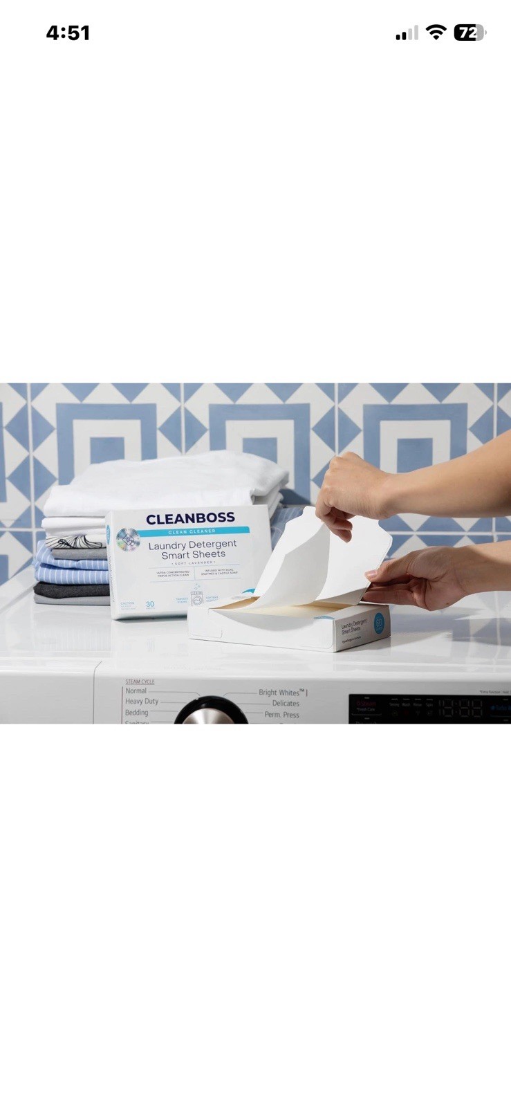 NIB 2~PACK CleanBoss Laundry Detergent Smart Sheets – 60 Sheets (120 loads) NEW!