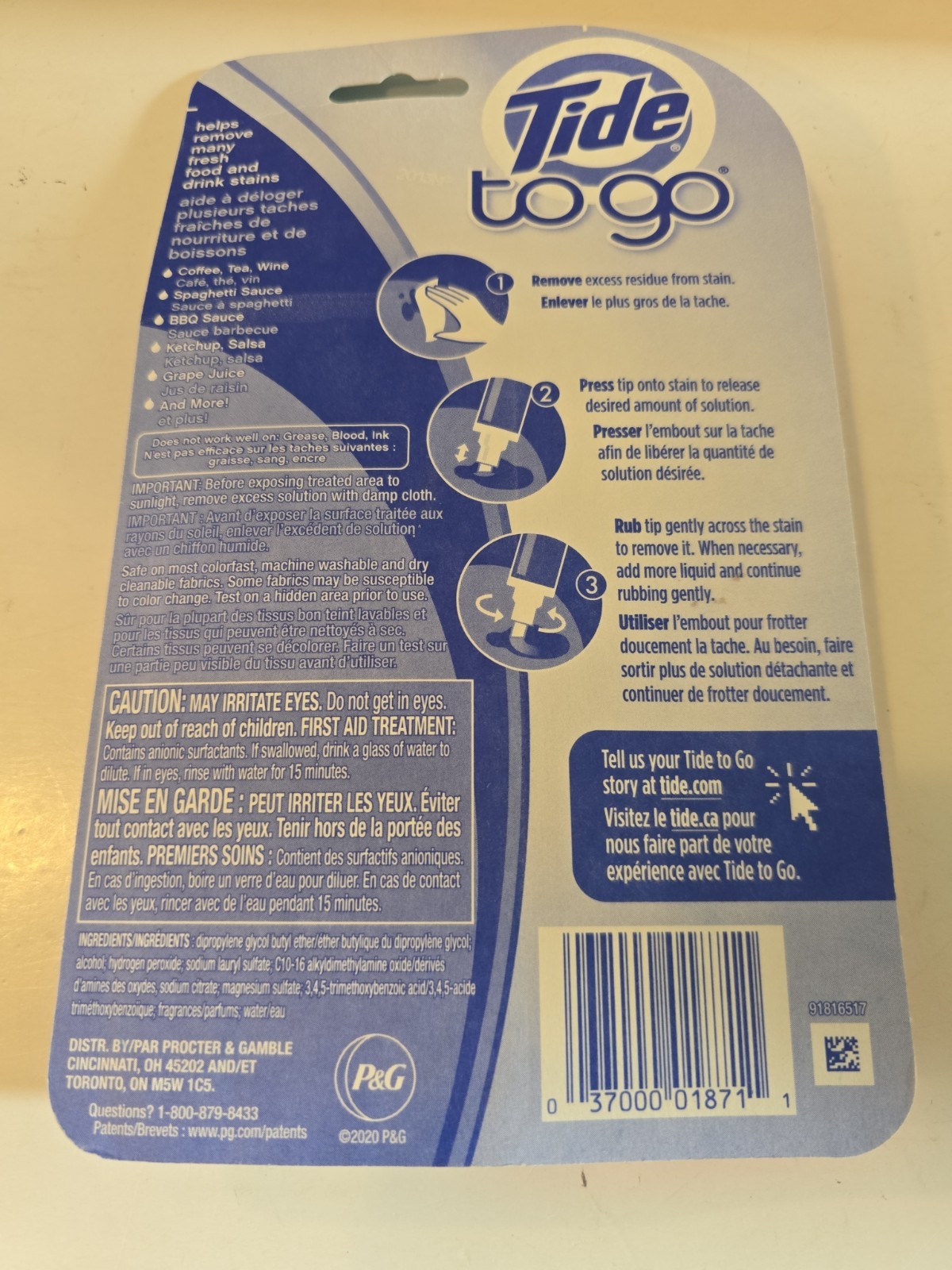 New Tide To Go Instant Stain Remover 3 pens