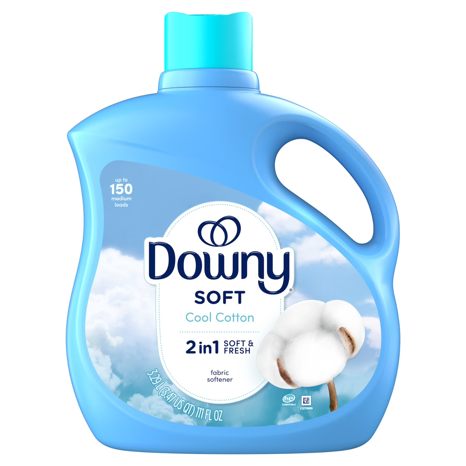 Downy Liquid Fabric Softener, Cool Cotton Scent, 111 fl oz, 150 Loads, 2 Pack