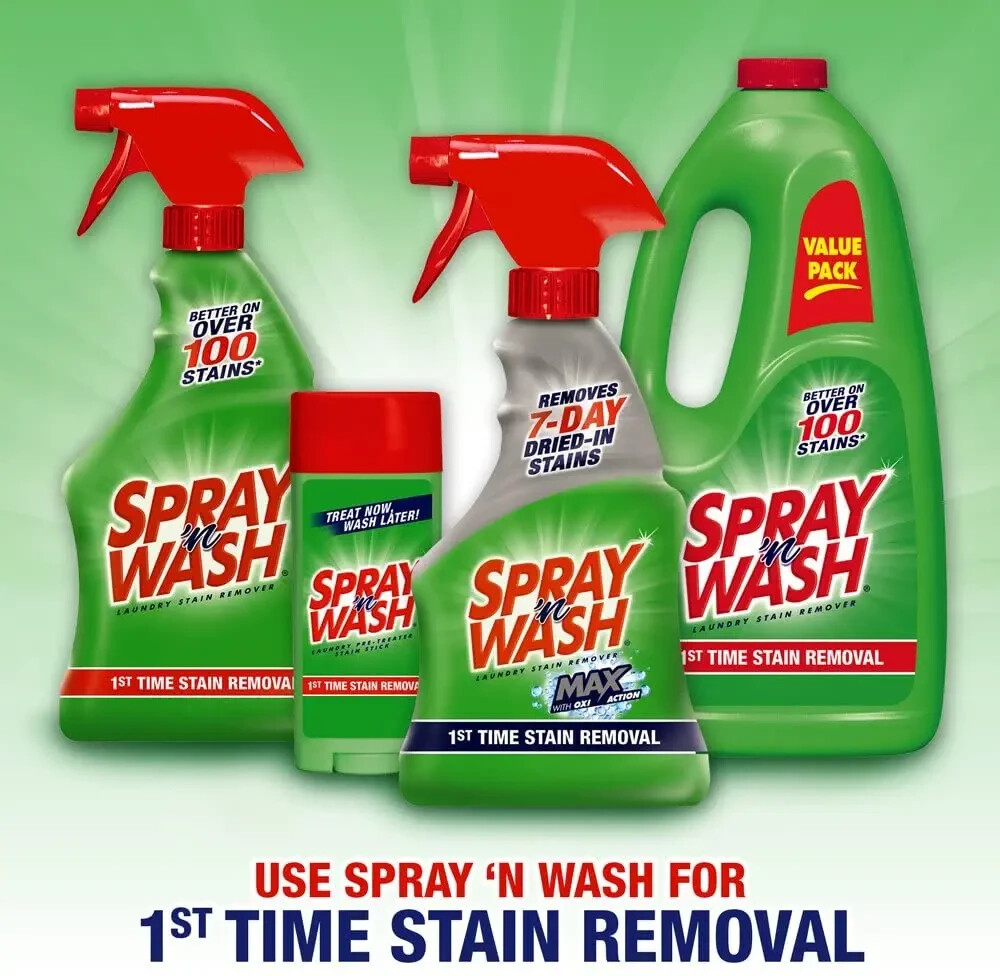 Spray N’Wash Pre-treat Laundry Stain Remover Spray Bottles, 6 Count