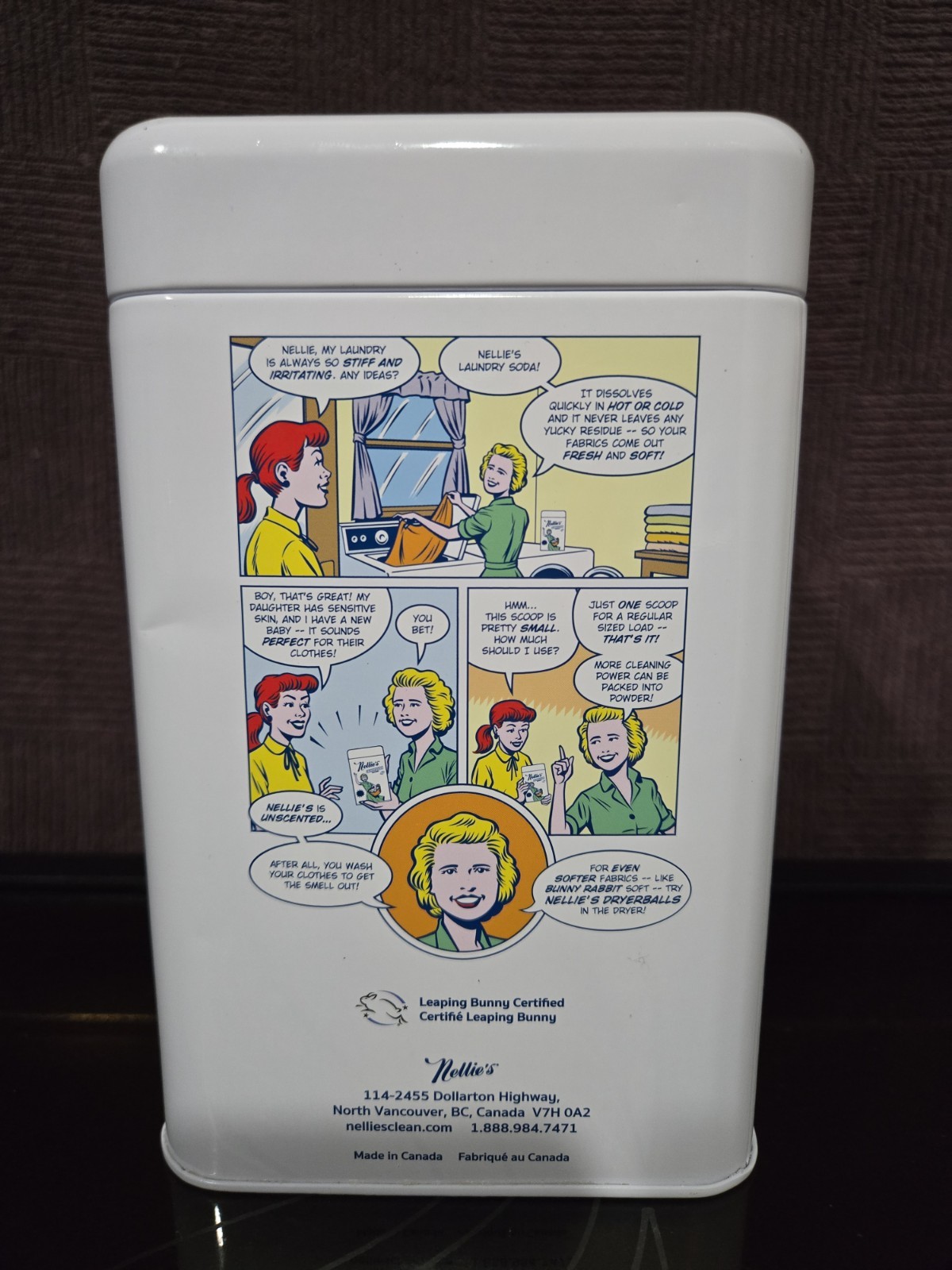 Nellie’s Laundry Detergent Powder 100 Loads Scent Free Phosphate Free Metal Tin