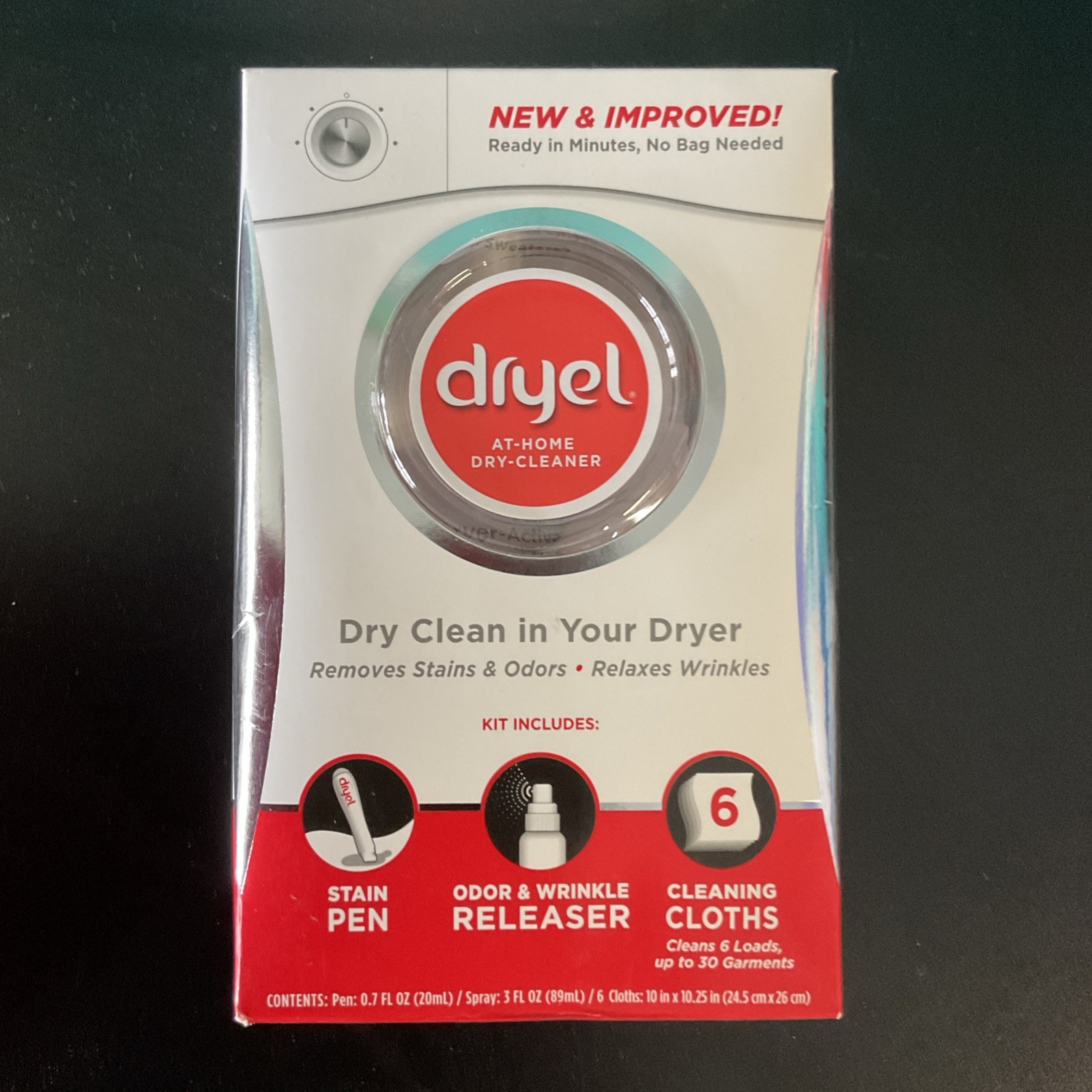 Dryel At-Home Dry Cleaner Starter Kit, 6-Load, Fresh Scent, Red/White