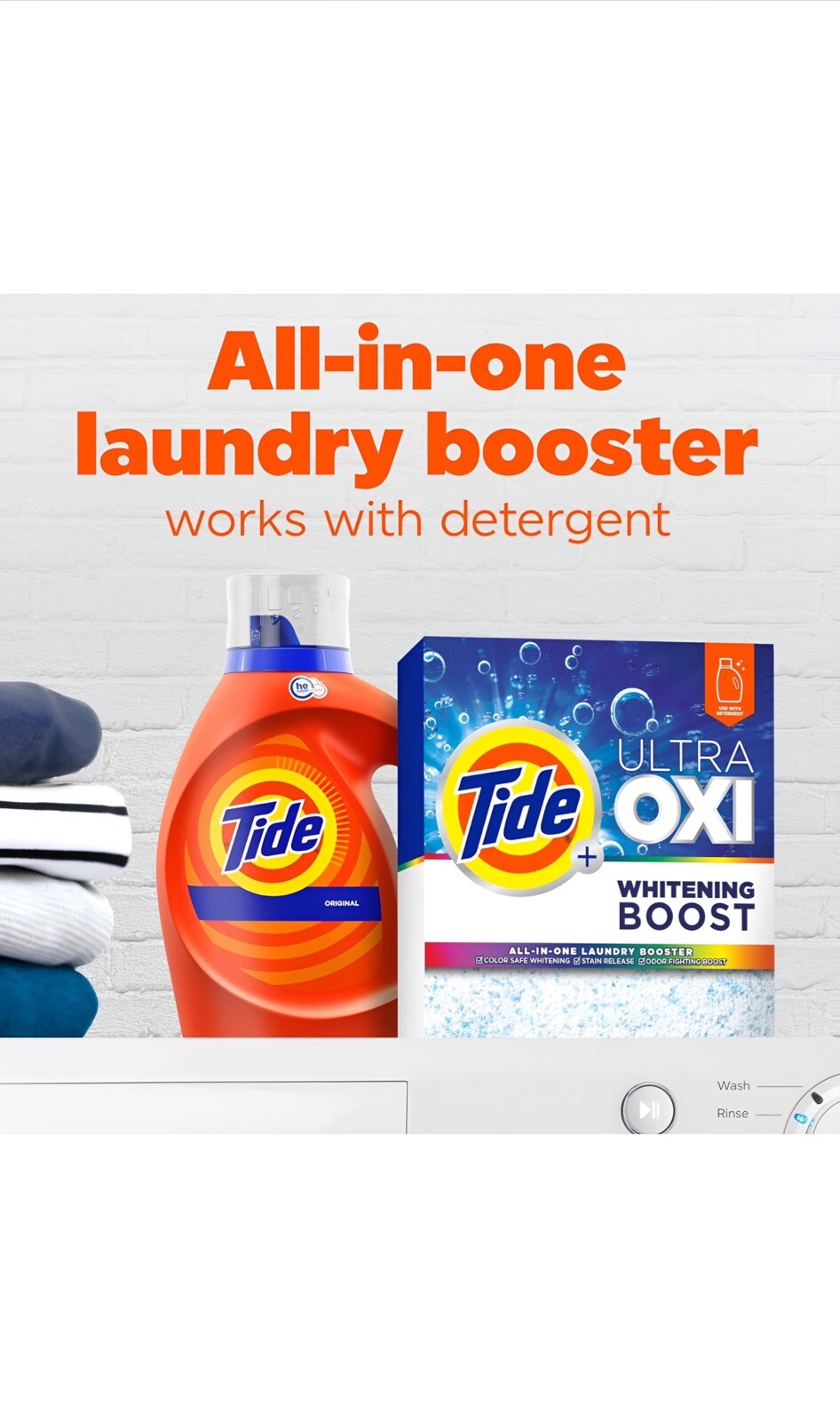 Tide Ultra Oxi Whitening Boost All In One Laundry Booster 57oz 66 Load Powder