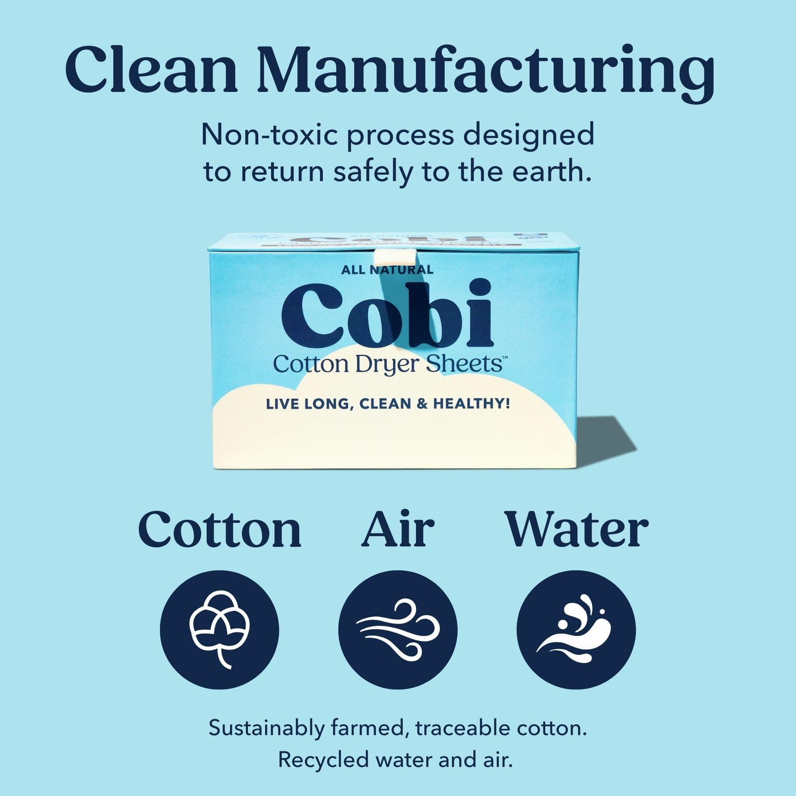 Cobi Biodegradable Non-Dryer Sheets – Naturally Scented Cotton Dryer Sheets –…