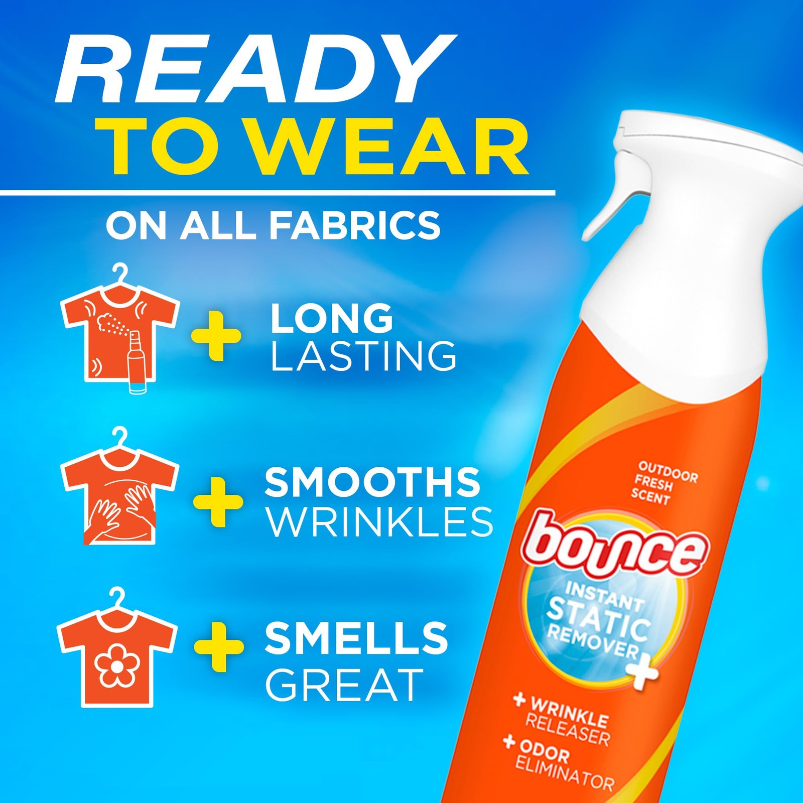Bounce Anti Static Spray, 3 in 1 Instant 9.7 Ounce (Pack of 1)