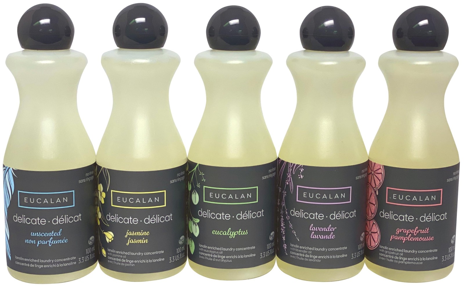 Fine Fabric Wash Gift-Pack , 5 Pieces Per Pack , 3.3ounces each Bottle