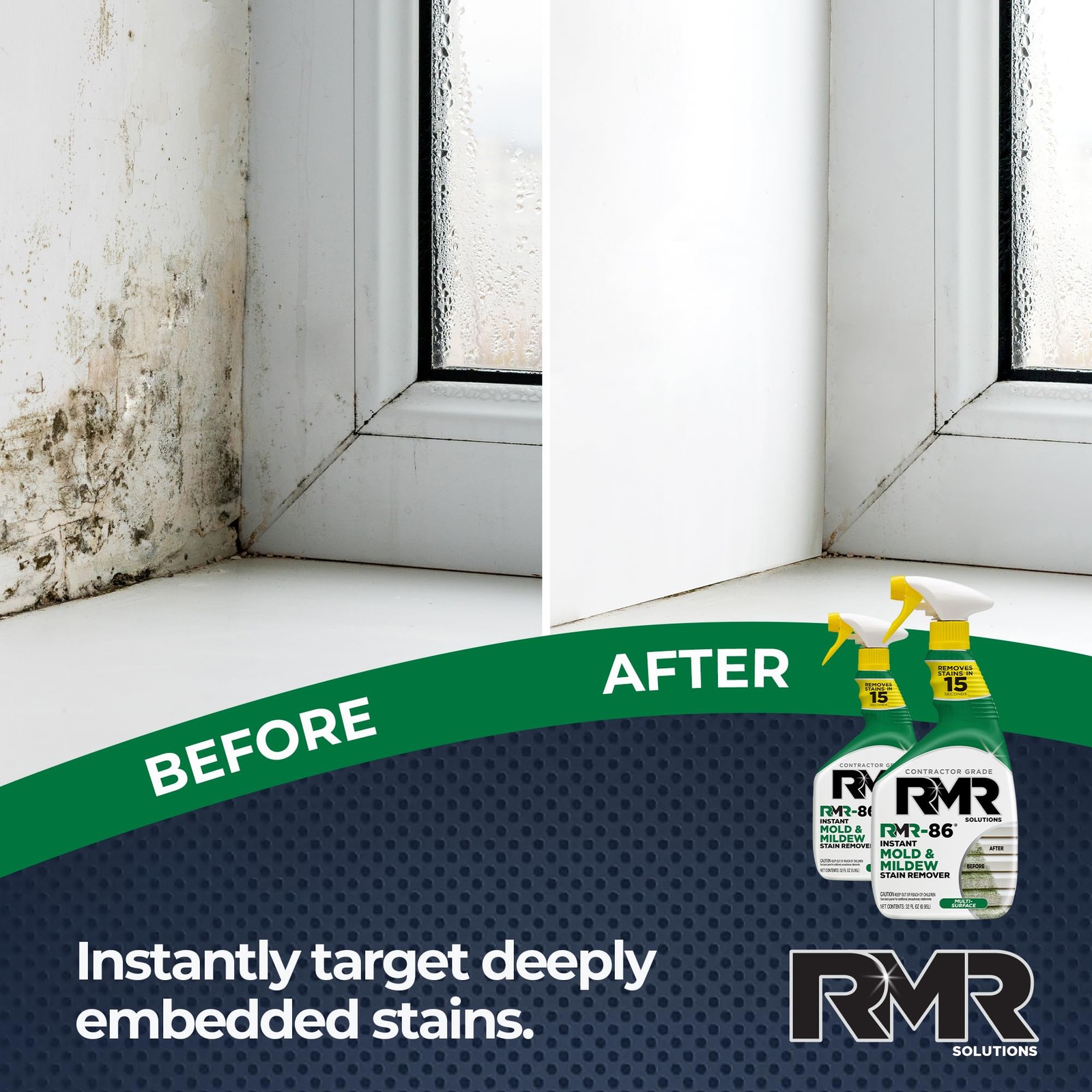 RMR-86 Instant Mold and Mildew Stain Remover Spray – 32 Fl Oz (Pack of 2)