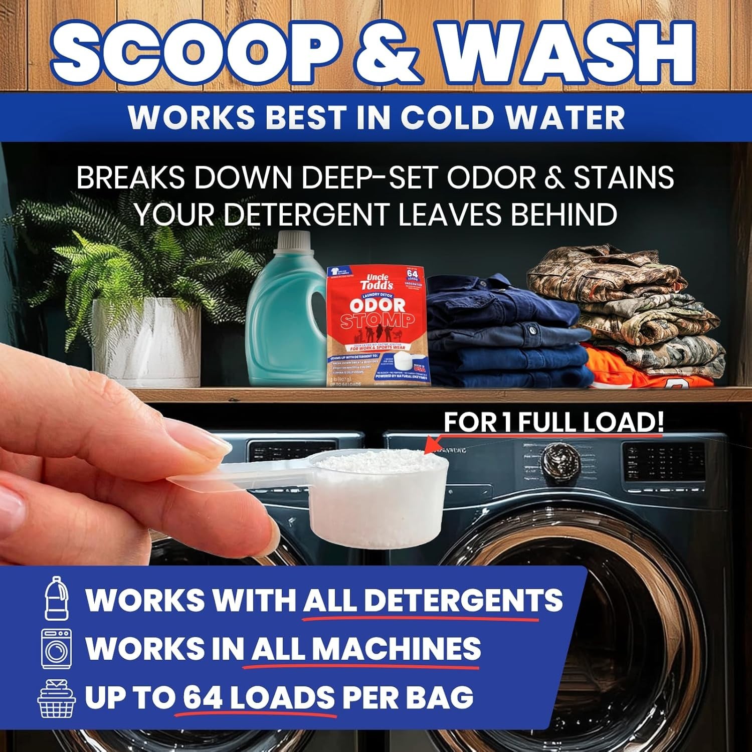 Bio Enzyme Laundry Booster Stain Remover Odor Sanitizer Fragrance Free 64 Loads