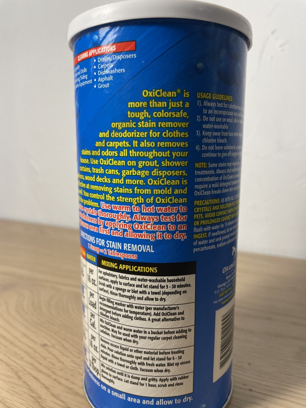OXICLEAN Stain Remover Powder Orange Glo 24 Oz VTG NEW Sealed Old Stock Blue Can