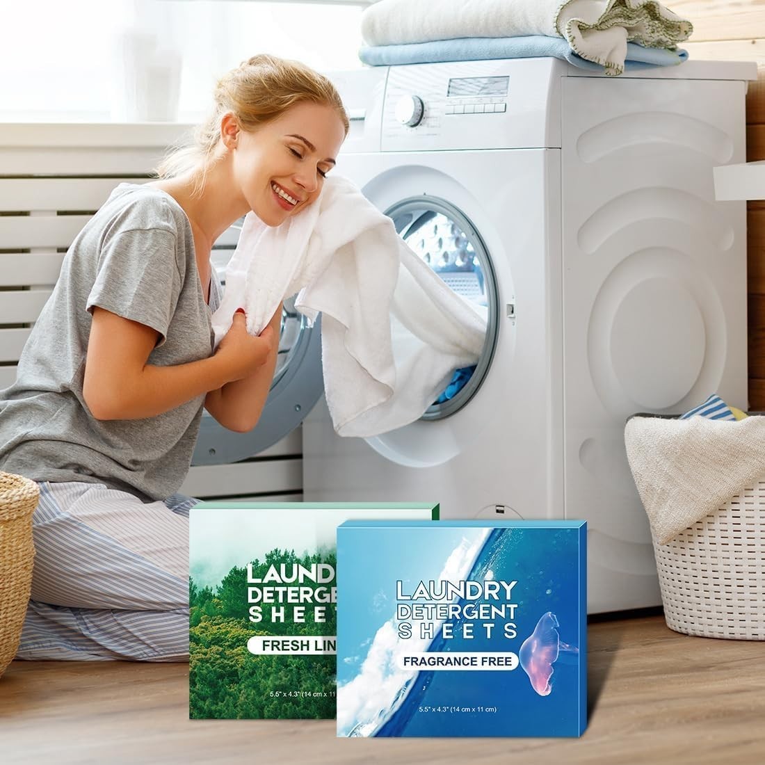 Gentle Cleaning Laundry Sheets – 50 Loads, No Plastic Jug, Perfect for Travel