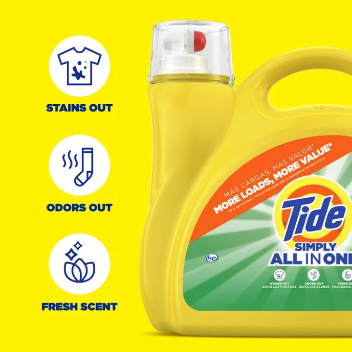 3 PACK Tide Simply All-in-One Liquid Laundry Detergent Daybreak Fresh, 138 Loads