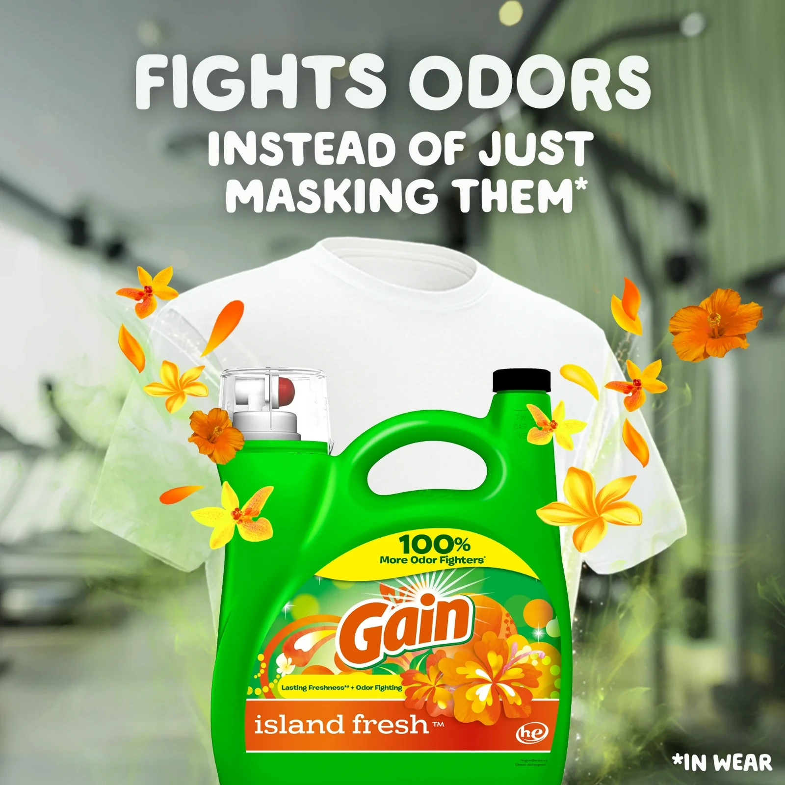 3P Gain Liquid Laundry Detergent, Island Fresh Scent, 154 fl oz, 107 Loads