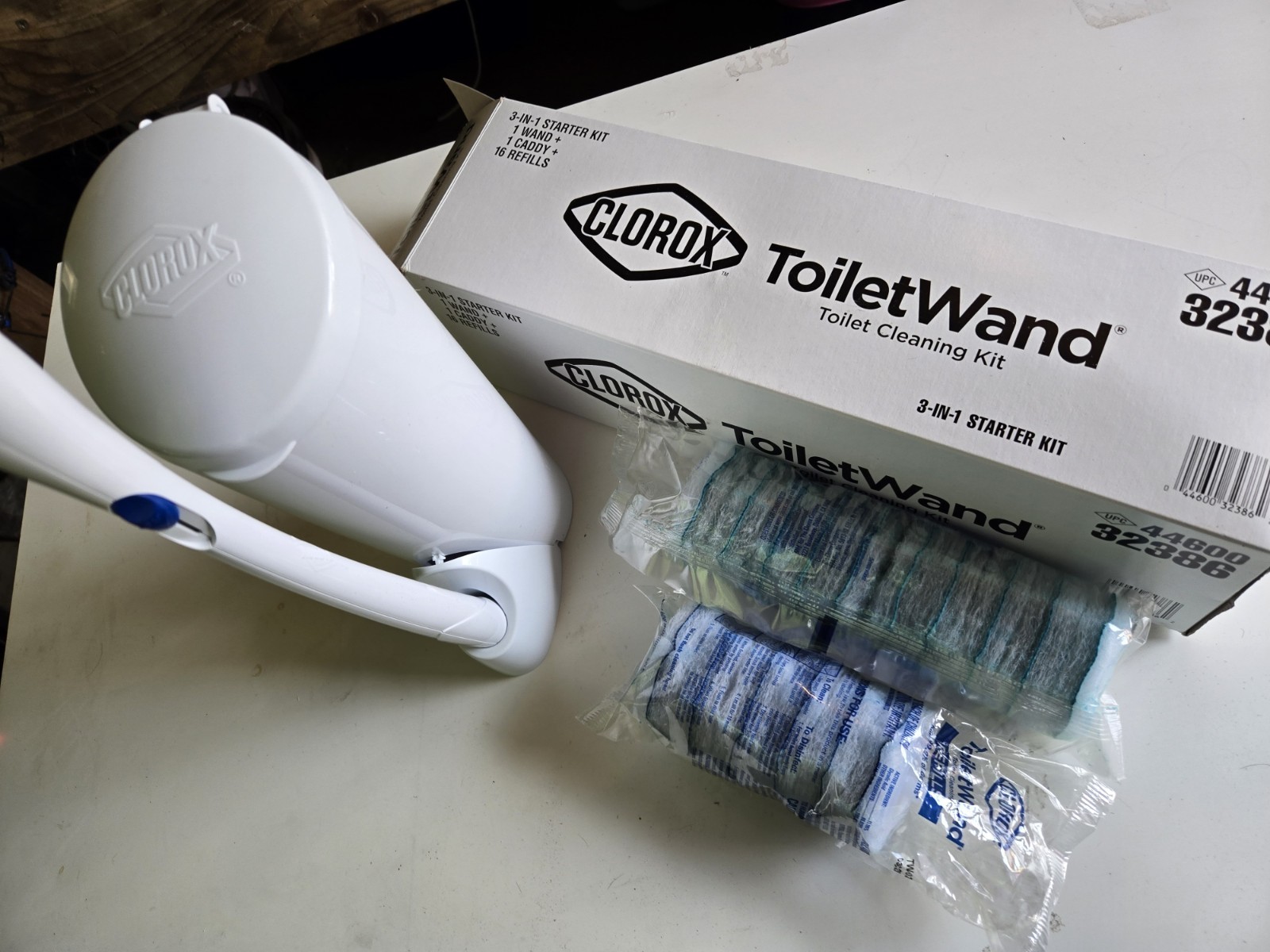 ToiletWand 3-In-1 Starter Kit With Wand Caddy & 16 Refills Open Box Never Used