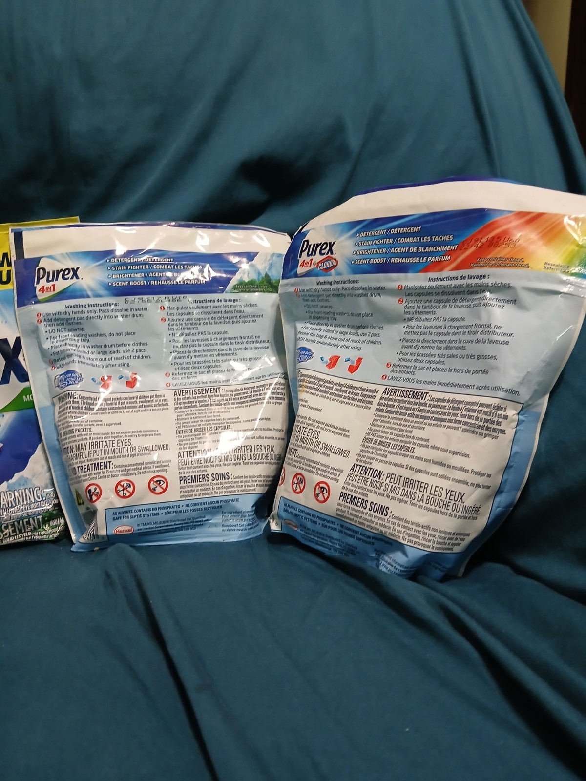 Purex 4in1 Mountain Breeze 3 Pacs + Purex 4in1 +clorox2 Discontinued 72 Pods