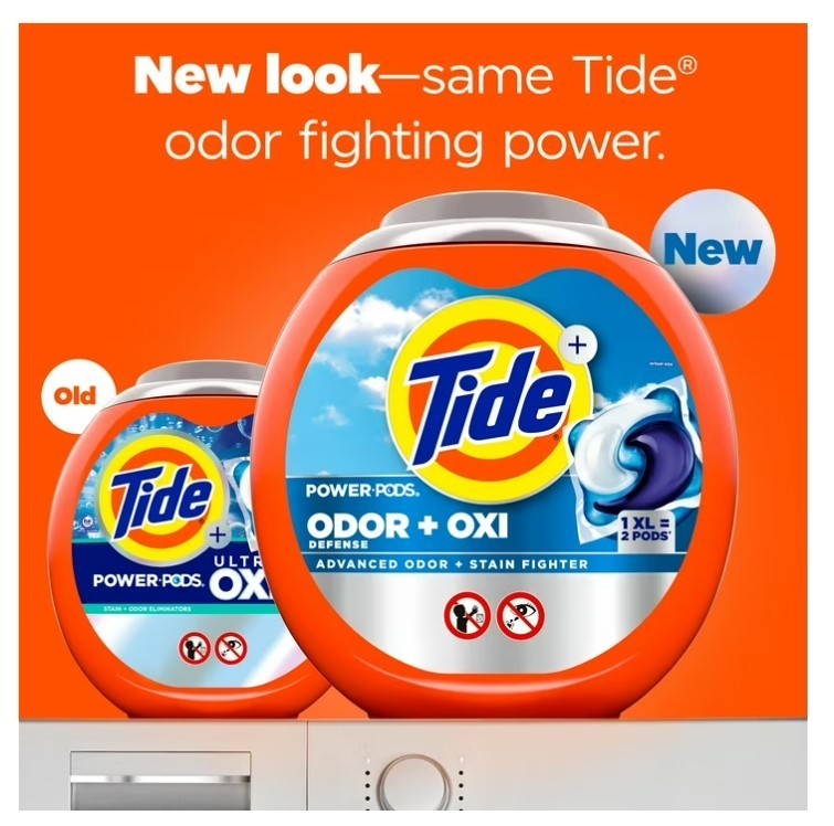 Tide Power PODS Laundry Detergent Soap Pacs with Odor Defense + Oxi, Original