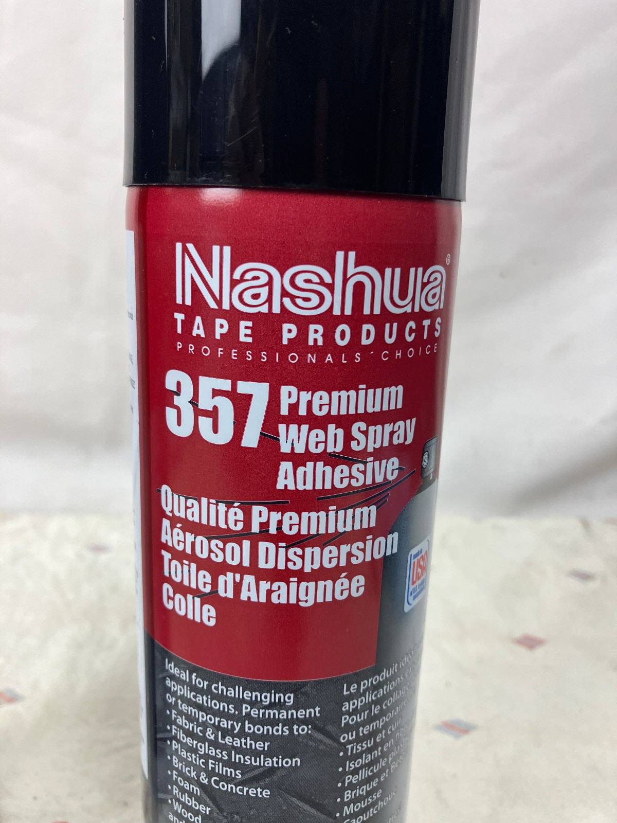 Two (2) Cans Nashua 357 Spray Adhesive: 19.6 fluid ounces / net weight 14 ounces