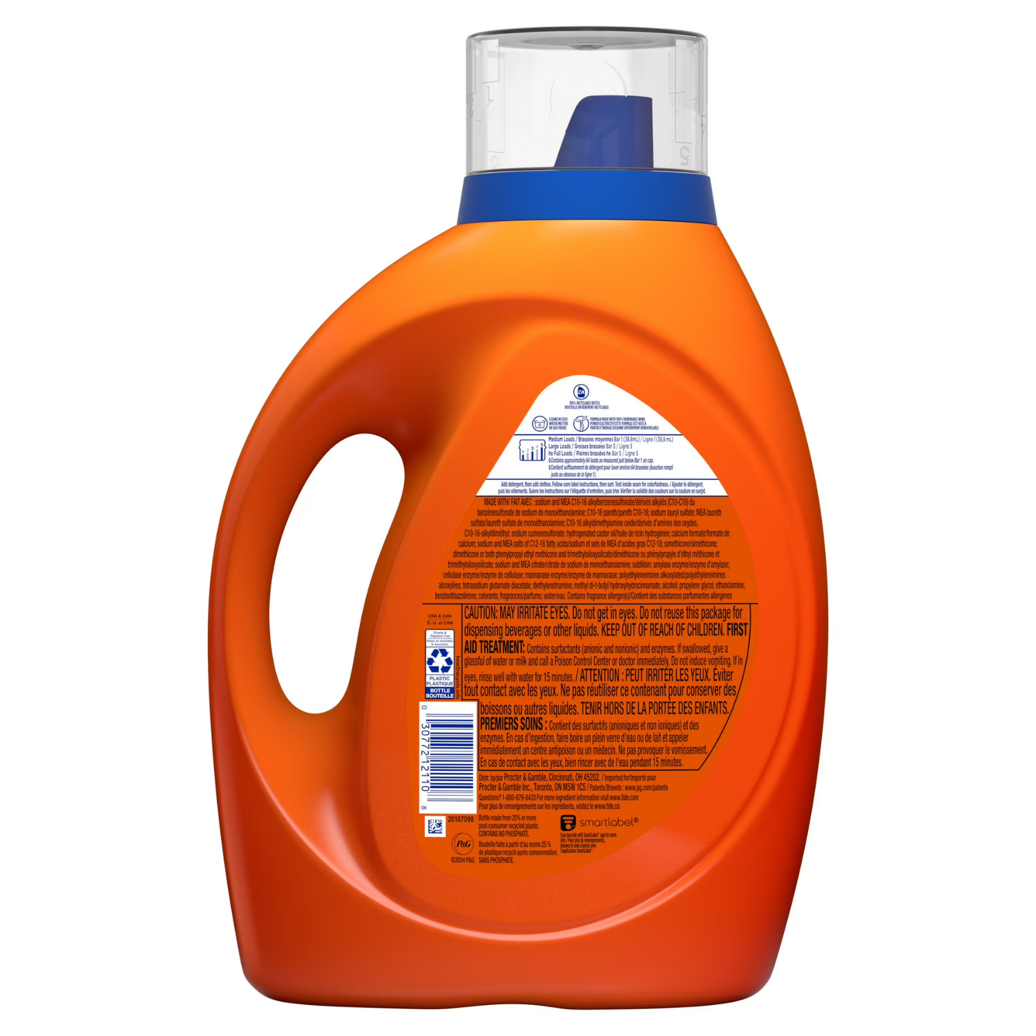Tide Liquid Laundry Detergent Original Scent 80oz 64 Loads HE, 3 Pack