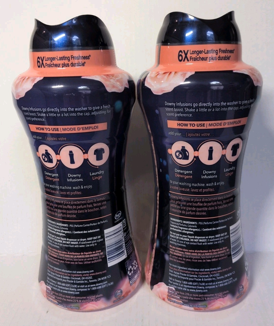 Downy Infusions Bliss Sparkling Amber Rose Scent Booster Beads 24oz Lot Of 2