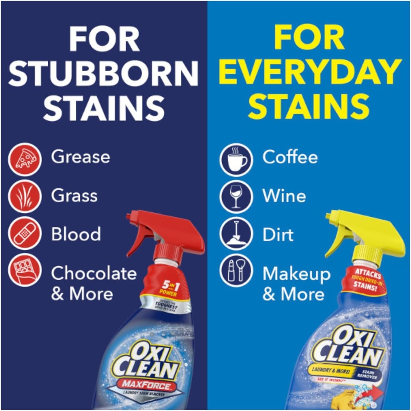 OxiClean Max Force Stain Remover Spray 60oz Kit 12oz + 48oz Refill Bottle