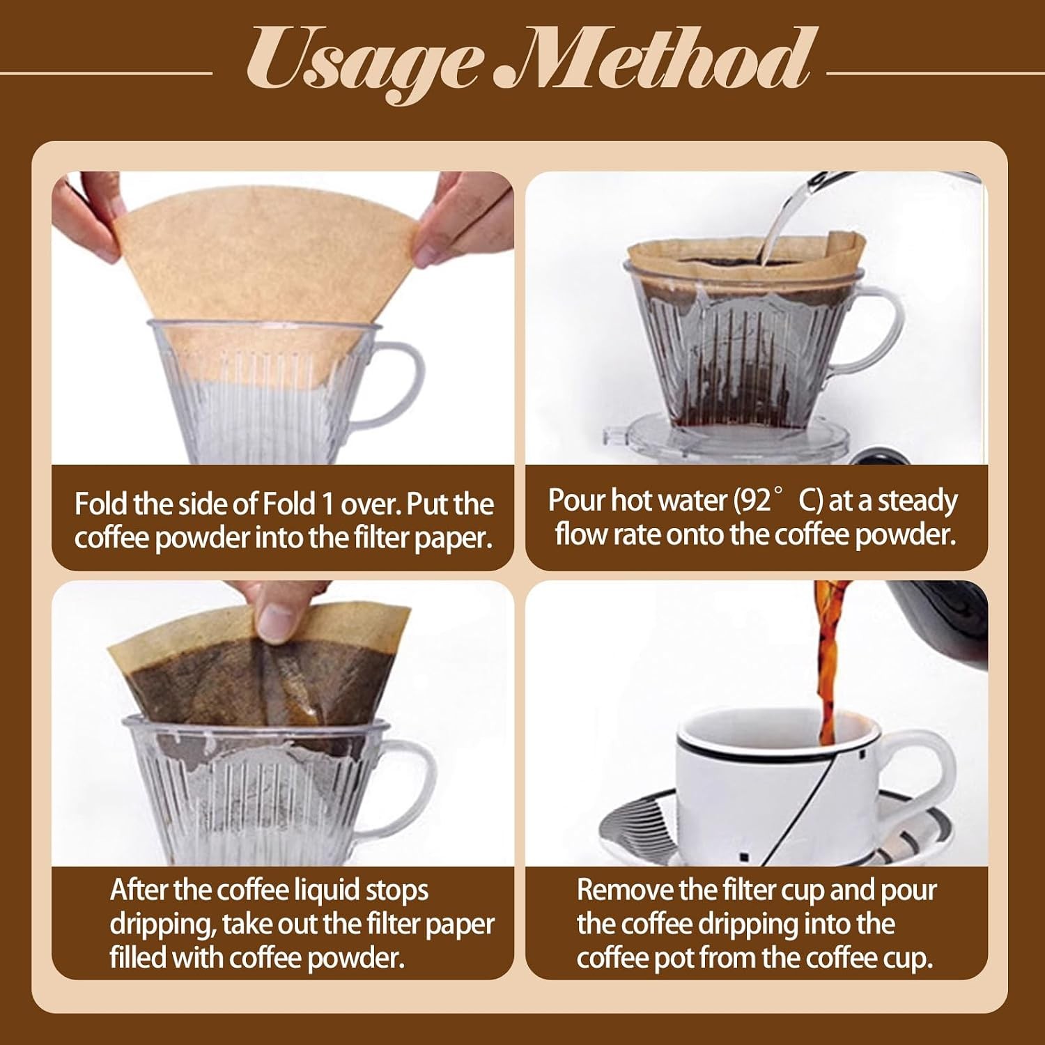 Disposable Coffee Paper Filters, 160 Pcs #4 Cone Coffee Filter 8-12 Cup (Natural