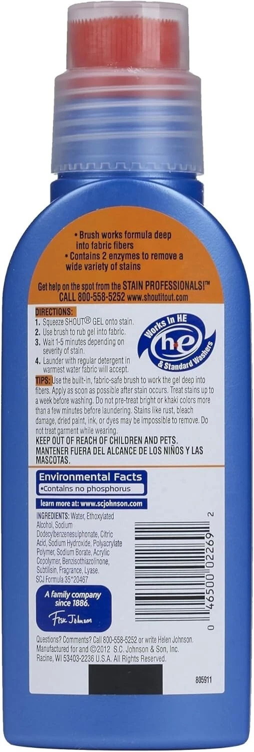 Shout Advanced Stain Remover Gel for Clothes Laundry,8.7 oz
